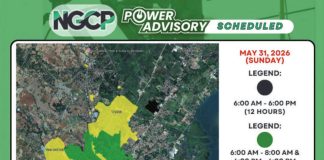 This color-coded map shows the coverage for the upcoming National Grid Corporation of the Philippines-requested scheduled power interruption within MORE Electric and Power Corporation’s (MORE Power) franchise areas, particularly portions of Jaro, La Paz and Mandurriao in Iloilo City and Pavia, Iloilo, in on Sunday, May 31.