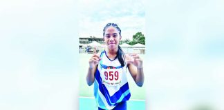 Ilongga athlete Trixia Anne Arellano celebrates after capturing the gold medal in the Elementary Girls 200-meter dash during the 2026 Palarong Pambansa in Agusan del Sur. PHOTO COURTESY OF RAY CABARLES