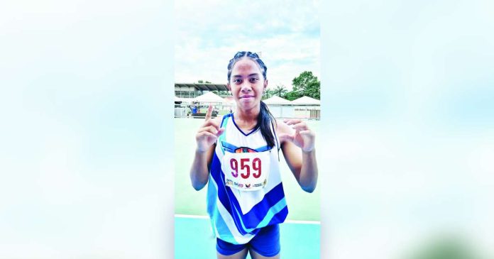 sports WV Palaro_compressed_superimposed Ilongga athlete Trixia Anne Arellano celebrates after capturing the gold medal in the Elementary Girls 200-meter dash during the 2026 Palarong Pambansa in Agusan del Sur. PHOTO COURTESY OF RAY CABARLES