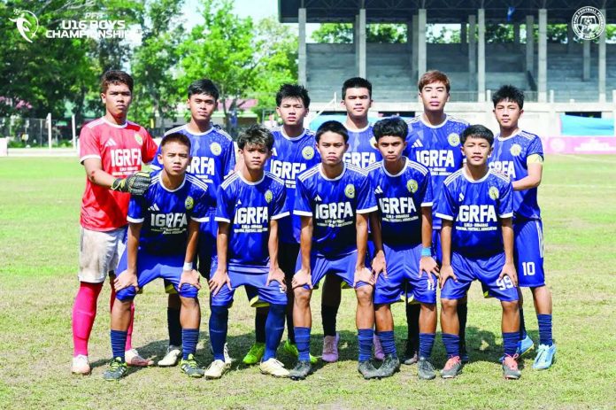 Members of the Iloilo-Guimaras football team pose after finishing runner-up in the inaugural 2026 PFF U16 National Boys’ Championship. PHOTO COURTESY OF PFF