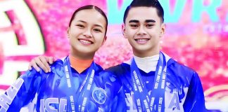 Western Visayas dancesport standouts Andrei Villanueva and Ma. Victoria Cruz celebrate their six-gold medal haul in the youth division of the National PRISAA Games in Bacolod City. PHOTO COURTESY OF LGU PASSI