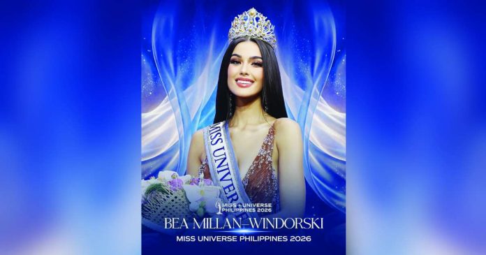 Newly-crowned Miss Universe Philippines 2026 Bea Millan-Windorski of a Union. MISS UNIVERSE PHILIPPINES FACEBOOK PAGE PHOTO