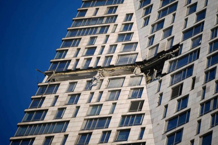 ukranian drone hits moscow highrise AP Photo