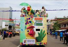 Celebrating Shared Roots: Palawan Group Commemorates Baragatan Festival 2026 Pikoy, the official mascot of the Palawan Group of Companies, inspired by the endemic blue-naped parrot of Palawan, brought color and energy to the Baragatan Festival's float parade