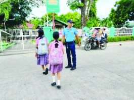 Tighter school security pushed after deadly shootings A police officer monitors students at a school in Antique as part of the Antique Provincial Police Office’s intensified security measures for the opening of classes. The APPO has increased police visibility in schools across the province to help ensure the safety of learners and school personnel while promoting a secure and orderly learning environment. APPO PHOTO