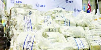 The Australian police secured these plastic packs of cocaine after seizing them in a secret bunker in Sydney. AUSTRALIAN FEDERAL POLICE
