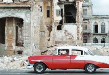 Cuba tourism collapses as US pressure campaign bites An old car drives past debris from a demolished house occupying part of the seaside promenade in the Centro Habana neighborhood in Havana, Cuba. Fuel shortages means even fewer cars are on the road in Havana. GETTY IMAGES