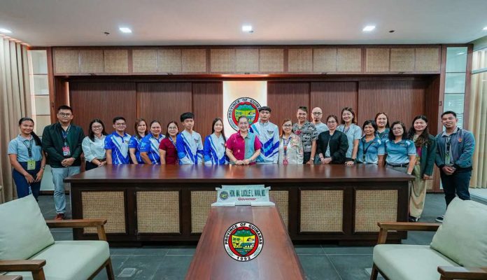 Guimaras_palaro_athletes_compressed_resized Guimaras Gov. Ma. Lucille L. Nava posed with the province's medal-winning athletes, their coaches, and officials during the Provincial School Board meeting on June 18 at the Governor's Office Conference Room. The provincial government recognized the athletes for their outstanding performance in the 2026 Palarong Pambansa and announced incentives for the medalists in recognition of their achievements. PROVINCE OF GUIMARAS PHOTO