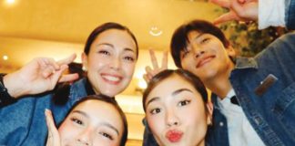 Ji Chang-wook (upper right) with Jodi Sta. Maria, Francine Diaz, and Janella Salvador. @SUPERJANELLA/INSTAGRAM PHOTO
