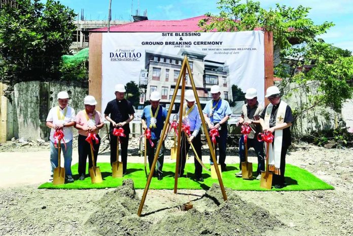 MORE_secondary_pic_compressed_resized A site blessing and groundbreaking ceremony was held for the New Tuburan Study Center along General Luna Street, Iloilo City on June 27, 2026. The multi-story facility aims to provide students with a values-centered environment for study, mentoring, spiritual formation, and personal development. Leading the ceremony were (from left) Vince Tiu; MORE Electric and Power Corporation president and chief executive officer Roel Z. Castro; Fr. Francis Ong; Gov. Arthur “Toto” Defensor Jr. of Iloilo Province; Antonio Jon, president of Daguiao Foundation Inc.; Jomarie Muyco; Ruben Beup Jr.; and Jaro Archbishop Midyphil Billones.