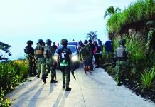 PRO-NIR troops encounter suspected rebels in Negros Occidental Personnel of the Police Regional Office-Negros Island Region (PRO-NIR) conducted scouring and clearing operations in Sitio Kabalagnan, Barangay Lalong, Calatrava, Negros Occidental, following an armed encounter between members of the Regional Mobile Force Battalion-NIR and suspected Communist Terrorist Group (CTG) members on June 14. Authorities recovered parts of a 5.56-caliber rifle during the operation. PRO-NIR PHOTO