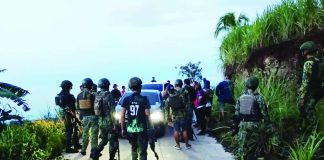Personnel of the Police Regional Office-Negros Island Region (PRO-NIR) conducted scouring and clearing operations in Sitio Kabalagnan, Barangay Lalong, Calatrava, Negros Occidental, following an armed encounter between members of the Regional Mobile Force Battalion-NIR and suspected Communist Terrorist Group (CTG) members on June 14. Authorities recovered parts of a 5.56-caliber rifle during the operation. PRO-NIR PHOTO