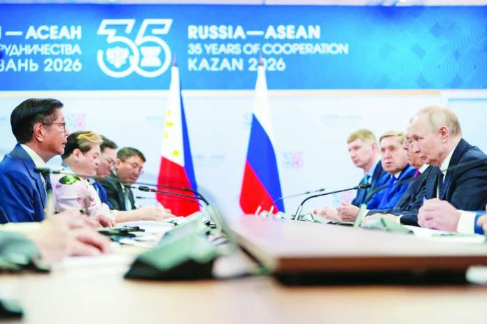PH-Russia_copy_compressed_resized At the ASEAN-Russia Commemorative Summit in Kazan, Russia, both President Ferdinand R. Marcos Jr. (extreme left) and Russian President Vladimir Putin (extreme right) look forward to more robust trade and economic cooperation between their two countries. PCO