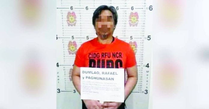 Rafael Dumlao copy_superimposed Operatives of the Philippine National Police arrested former police officer Rafael Dumlao in Quezon City on June 9, 2026 based on a warrant issued following the finality of his conviction in the murder of South Korean businessman Jee Ick Joo inside Camp Crame in 2016. PNP-CIDG