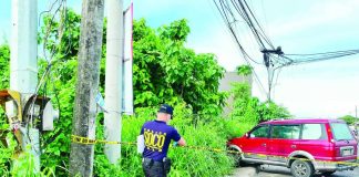 Scene of the Crime Operatives (SOCO) processed the area in Barangay Cagay, Roxas City, following the attempted assassination of radio broadcaster Jay "Papang Jay" Lavapiez on the morning of June 22. Police have launched an investigation to identify and apprehend the gunmen. BASKOG RADYO PHOTO