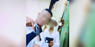 The Philippine National Police has shared this photo of the two minor suspects in the deadly shooting at a public high school in Tacloban City that left three students dead and several others wounded.