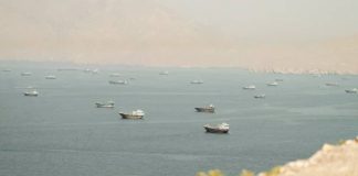 Vessels in the Strait of Hormuz, as seen from Oman on June 18, 2026. REUTERS