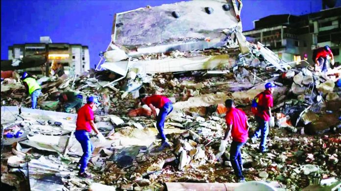 Venezuela_copy_compressed_resized Rescuers scour for survivorso these rubbles from a collapsed building in Venezuela after two strong earthquakes struck struck the capital Caracas. BBC