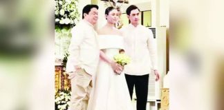 Dennis Padilla with daughter Claudia Barretto and her husband Basti Lorenzo. @DENNISASTIG/ INSTAGRAM PHOTO
