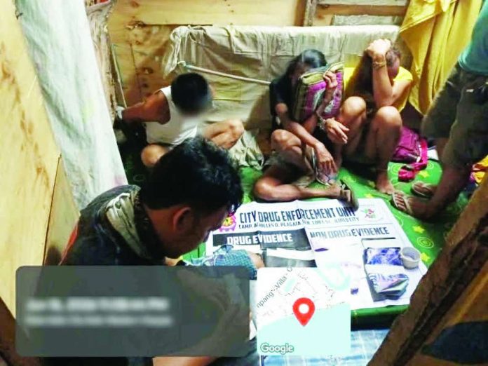 drug_busts_compressed_resized Police arrested three dried fish vendors in a buy-bust operation in Zone 5, Barangay Boulevard, Molo, Iloilo City on June 16. Seized from their possession were around 60 grams of suspected shabu valued at P408,000. PHOTO COURTESY OF PRO-6