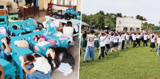 Students know what to do when the ground starts shaking. The bigger challenge, according to the Schools Division of Iloilo, is ensuring that schools have enough evacuation space and emergency equipment when a powerful earthquake strikes. Shown are learners of Alberto Sorongon Sr. Memorial National High School in Pototan, Iloilo town participating in the 2nd Quarter Nationwide Simultaneous Earthquake Drill on June 18. MDRRMC-POTOTAN FACEBOOK
