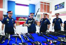 PRO-6 takes 3,683 guns off streets; Police say massive surrender campaign thwarts crimes Police Regional Office 6 director Brigadier General Randulf Tuaño presents some of the 3,683 voluntarily surrendered firearms collected across Western Visayas since 2019 during a display in Iloilo City on June 29. Police said the campaign aims to prevent crimes by taking loose, unregistered firearms out of circulation before they can be used in criminal activities. PRO-6
