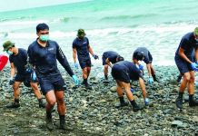 Algal bloom sparks health scare in Miag-ao; airborne irritants trigger respiratory symptoms COASTAL CLEANUP. Soldiers, municipal responders, and volunteers remove algae deposits from the shoreline of Miag-ao, Iloilo as local authorities intensify cleanup efforts following an algal bloom incident that affected 86 residents in three coastal barangays. The town government has issued health advisories and urged the public to avoid exposure to affected waters pending further assessment. PHOTOS FROM MIAGAO INFOCEN