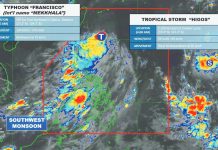 TRIPLE WEATHER THREAT BEARS DOWN ON WV; Flooding, evacuations feared as rivers near danger levels Officials from the Regional Disaster Risk Reduction and Management Council monitor weather developments during a virtual briefing as Typhoon Francisco, the enhanced southwest monsoon (habagat), and Tropical Storm Higos threaten to bring prolonged rainfall and possible flooding in Western Visayas. PIA-WESTERN VISAYAS