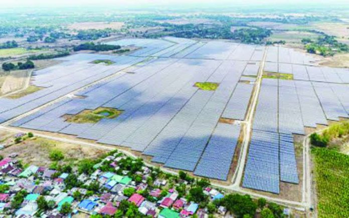 The Department of Energy welcomed 13 renewable energy projects worth P344.62 billion certified under the government's Green Lane initiative, saying these validate the Philippines' accelerating transition to clean energy. Photo shows the aerial view of the 50-megawatt solar power plant of PowerSource First Bulacan Solar, Inc. in San Miguel, Bulacan, on May 13, 2026. PNA photo by Joan Bondoc