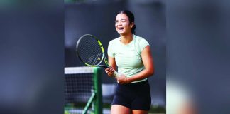 Alexandra Eala celebrates after dismantling Australia’s Priscilla Hon, 6-0, 6-2, to advance to the second round of the Birmingham Open in a dominant 59-minute performance. FACEBOOK PHOTO