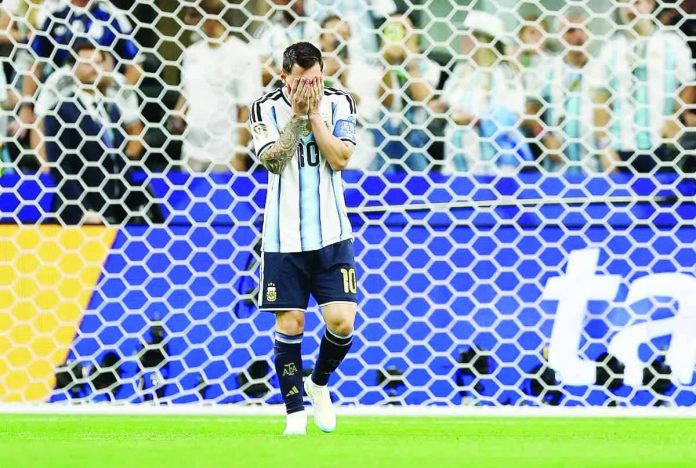 sports_Messi_compressed_resized Argentina superstar Lionel Messi reacts after missing an early penalty before recovering to score both goals in Argentina’s 2-0 victory over Austria that clinched a place in the Round of 16 of the 2026 FIFA World Cup. PHOTO COURTESY OF PLAANTIK