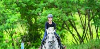 Degrease rider Sophia Louie Begre-Lacson celebrates after winning the CSIY-B Two-Phase event in the second leg of the FEI Asia-Pacific Rising Star Academy in Pattaya, Thailand, where she represented the Philippines as its lone participant. CONTRIBUTED PHOTO
