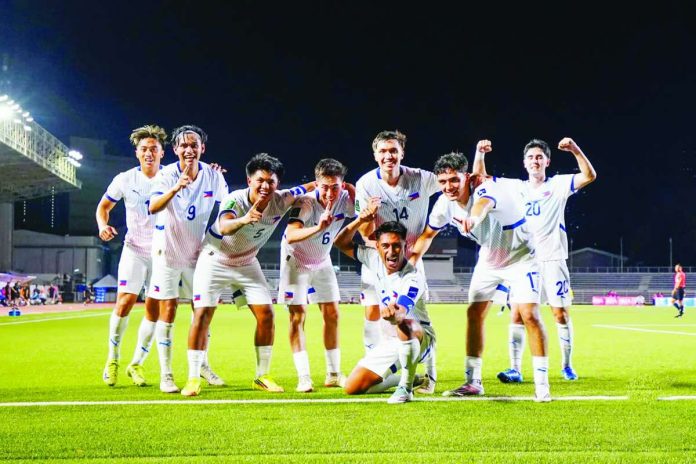 sports_PH_compressed_resized The Philippine Men’s National Football Team celebrates a commanding 5-1 victory over Guam in the opening match of the 2026 PFF Tri-Nations Friendlies at Rizal Memorial Stadium in Manila. PHOTO COURTESY OF TIEBREAKER TIMES