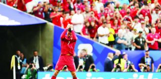Portugal captain Cristiano Ronaldo celebrates after scoring the opening goal in his two-goal performance during Portugal’s 5-0 victory over Uzbekistan in the 2026 FIFA World Cup at NRG Stadium in Houston, Texas. PHOTO COURTESY OF FABRIZIO ROMANO