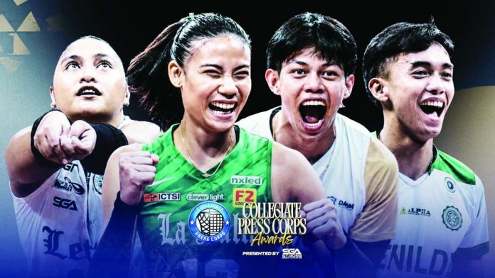 sports_honor_compressed_resized Ilongga Lara Mae Silva, Negrenses Angel Canino and Leo Ordiales, and Reymark Betco are hailed as Volleyball Players of the Year.