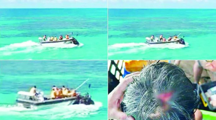 Ayungin.JPG_resized These images grabbed from a video by the Armed Forces of the Philippines show the moment China Coast Guard personnel attacked Philippine Navy personnel at Ayungin (Second Thomas) Shoal on July 20, 2026. A Filipino Navy man (lower right photo) suffered a serious head injury during the confrontation.