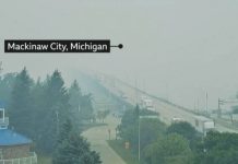 Canada wildfires prompt US air quality alerts Haze from Canadian wildfires is enveloping Mackinaw City, Michigan, northern United States. BBC