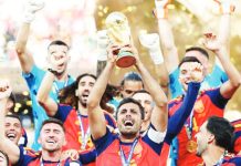 Thousands of websites taken down by US gov’t for illegal streams of FIFA World Cup Rodri, captain of Spainm lifts the FIFA World Cup Winner’s Trophy after the team’s victory following the final match against Argentina at New York New Jersey Stadium. GETTY IMAGES
