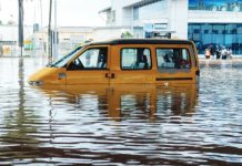 Flooding hits Ghana’s capital killing 13 people – with another storm forecast A yellow van is half-submerged in floodwater in the Ghanaian capital of Accra. EPA