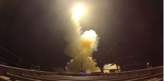 An image from a United States military handout video shows what it said was a missile launched as part of fresh strikes on Iran. US CENTRAL COMMAND/HANDOUT VIA REUTERS