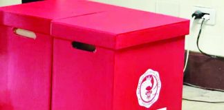 Two red boxes from the Bureau of Internal Revenue contain the subpoenaed tax records of Vice President Sara Duterte-Carpio. The records were submitted to the Senate impeachment court before the 9 a.m. deadline on Thursday, July 30, 2026. PHOTO BY ISABELLE PECHAY/INQUIRER.NET