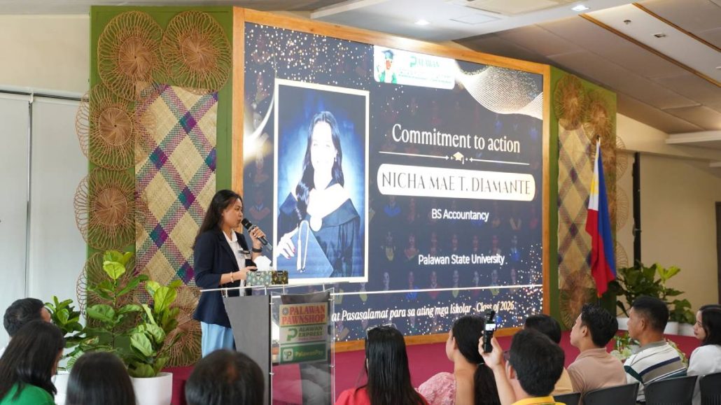 Nicha Mae Diamante, who finished BS Accountancy from the Palawan State University, delivered a message on behalf of the graduates