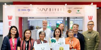 From left, Lilian Castro-Selda, Chief Financial Officer of the Palawan Group of Companies, and (2nd from right) Rich Watanabe, Founder of the Coffee Heritage Project and BIYAYA Festival, together with partners, distinguished guests, and local coffee farmers recognized as awardees of the AVPA (Agency for the Valorization of Agricultural Products) during the opening of the BIYAYA Sustainable Living Festival 2026.
