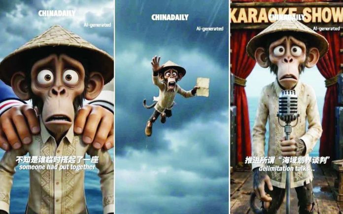 Racist_China_copy_compressed_resized Screenshots of the video posted by China state-run information outlet China Daily on July 10 depicting Filipinos as monkeys.