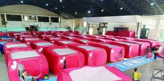 Iloilo Provincial Disaster Risk Reduction and Management Office head Cornelio Salinas says disaster preparedness must extend to the barangay level. “This will enable faster evacuation, earlier prepositioning of relief supplies and emergency equipment, and quicker deployment of responders,” he explains. Left photo shows tents at the municipal evacuation center of San Dionisio, Iloilo where residents from 18 flood-prone areas sought shelter during the November 2025 onslaught of Typhoon “Tino”. PHOTO COURTESY OF ORLAN OLVIDO / DYRI RMN ILOILO