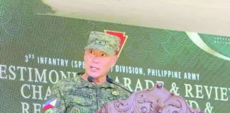 Brigadier General Joey Escanillas, the new commander of the Philippine Army’s 3rd Infantry Division, vows to sustain the momentum and programs established by his predecessor, particularly the campaign against the remaining elements of the New People's Army. SCREENGRABBED FROM PHILIPPINE ARMY 3ID FACEBOOK VIDEO