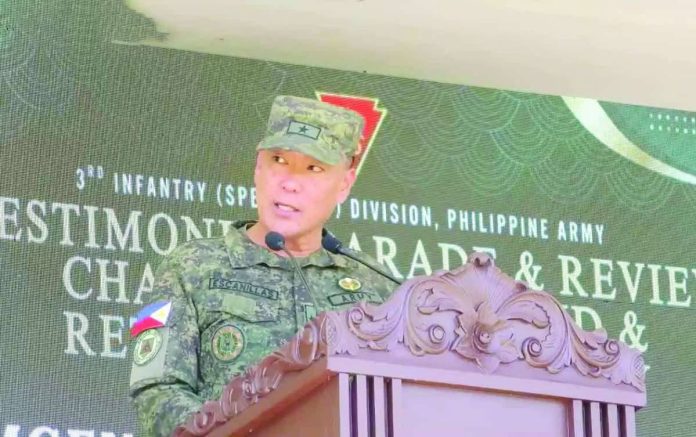 Brigadier General Joey Escanillas, the new commander of the Philippine Army’s 3rd Infantry Division, vows to sustain the momentum and programs established by his predecessor, particularly the campaign against the remaining elements of the New People's Army. SCREENGRABBED FROM PHILIPPINE ARMY 3ID FACEBOOK VIDEO