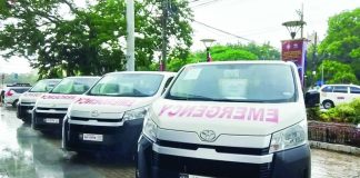 FOR LIFE-SAVING MISSIONS. New Patient Transport Vehicles donated by the Philippine Charity Sweepstakes Office, worth P19.251 million, were lined up during a recent turnover ceremony at Casa Real de Iloilo in Iloilo City. The fleet, distributed to the provinces of Iloilo, Aklan, Antique, Capiz, Guimaras, and Negros Occidental, is expected to strengthen emergency medical transport and improve access to healthcare, particularly for patients in geographically isolated and underserved communities. IME SORNITO/PN