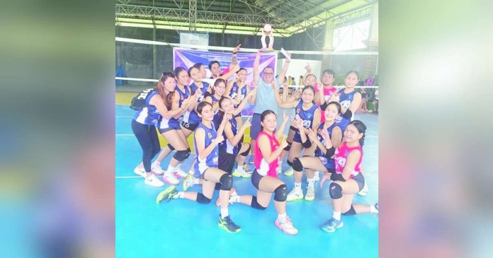 Bacolod Tay Tung High School Thunderbolts celebrate after completing a dominant championship run in the Women's Open division of the 66th Charter Anniversary Invitational Volleyball Open Tournament in San Carlos City. PHOTO COURTESY OF JOSE MONTALBO
