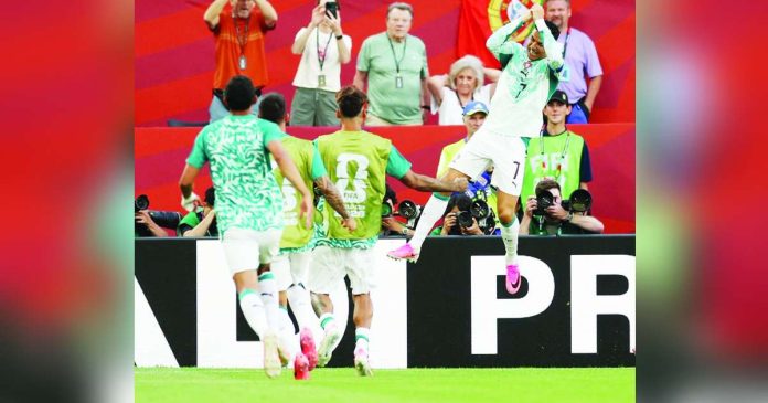 Portugal’s Cristiano Ronaldo celebrates after converting a penalty against Croatia, scoring his first-ever FIFA World Cup knockout-stage goal before Gonçalo Ramos struck the dramatic stoppage-time winner. PHOTO COURTESY OF FABRIZIO ROMANO
